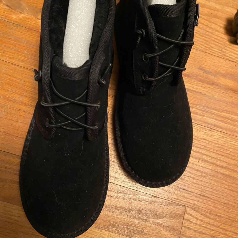 Black Lace Up Boots with Minimalist Design